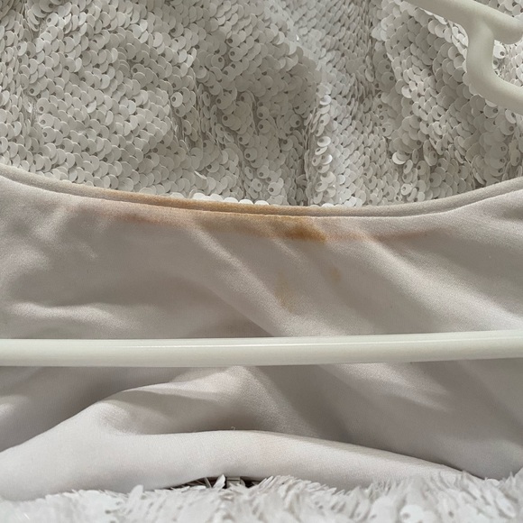 White sequins long sleeve party dress - Picture 6 of 12